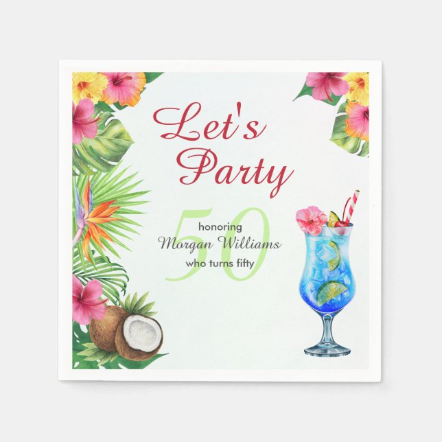 Tropisk sommartorn och Cocktail-Party 50:e dagen Pappersservett (Framsidan)