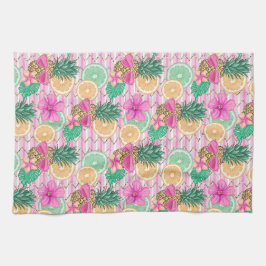 TROPISK SOMMER FÖR rosa OCH GRÖNT Kökshandduk