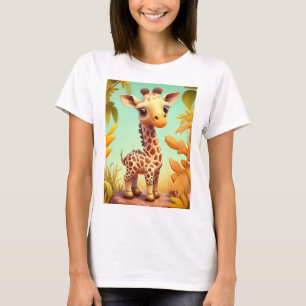 Tropisk söt baby-giraff tecknad-37560 t shirt