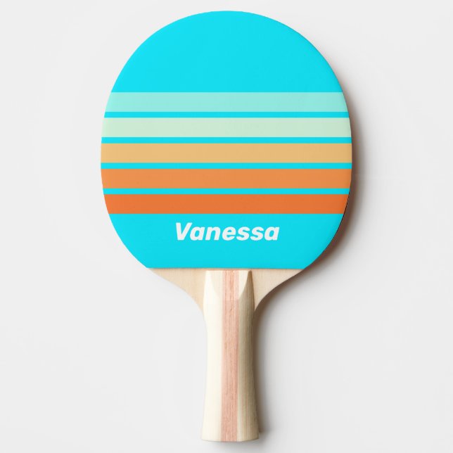Tropisk Splash över Ränder med Namn Pingisracket (Framsidan)