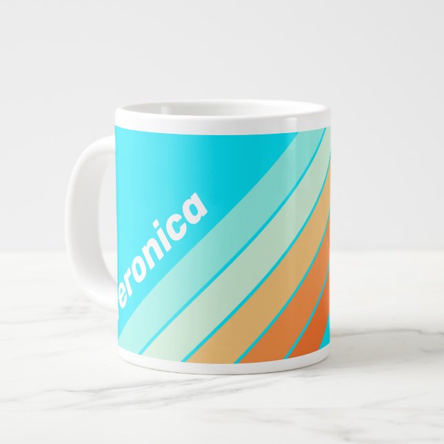 Tropisk Splash Randig med namn Jumbo Mugg (Framsida vänster)