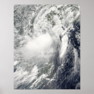 Tropisk storm Conson som att närma sig Vietnam Poster
