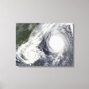 Tropisk storm Parma och toppen Typhoon Melor Canvastryck