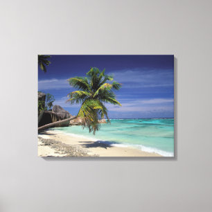 Tropisk strand, Anse Sourse D'Argent, La Digue Canvastryck