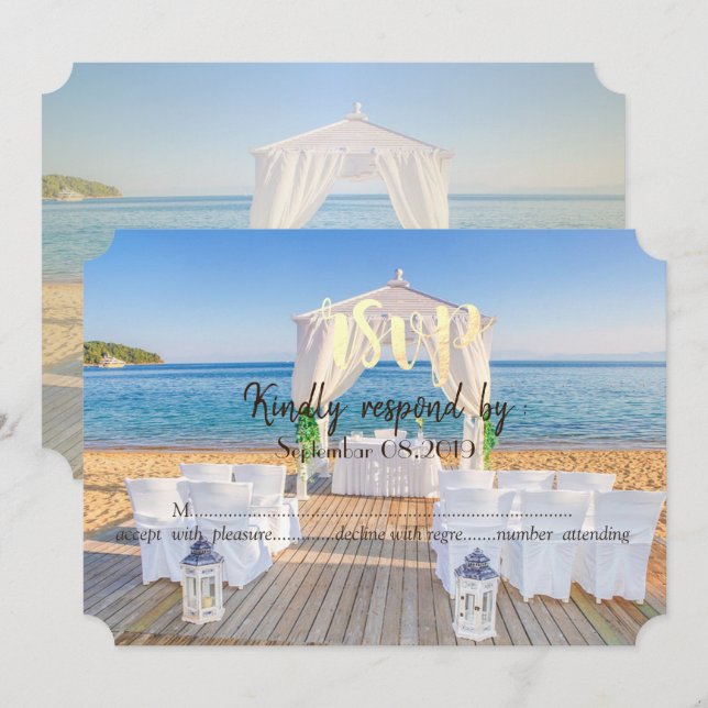 Tropisk strand arboretum RSVP Inbjudningar (Fram/baksida)