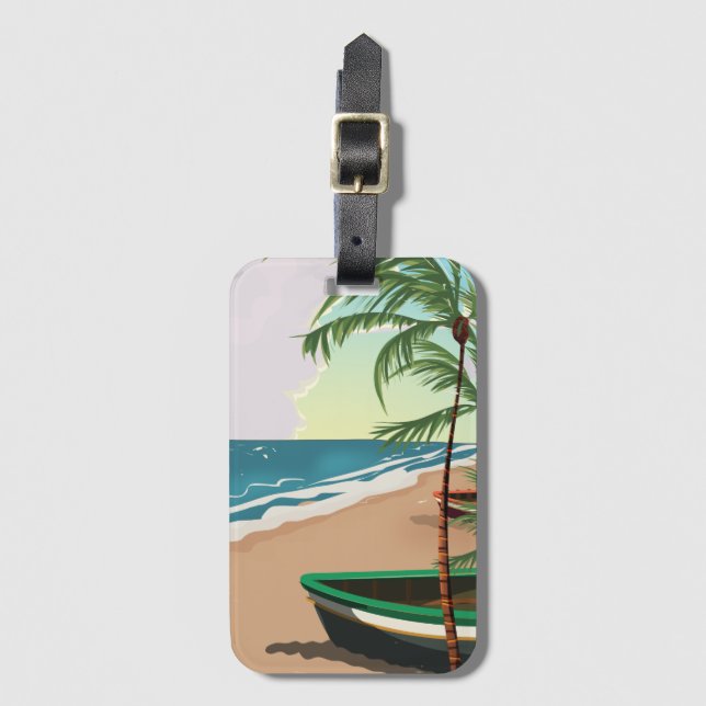 Tropisk strand bagagebricka (Framsida vertikal)