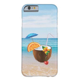 Tropisk strand,Blå himmel,Ocean Sand,Coconut Cocta Barely There iPhone 6 Skal