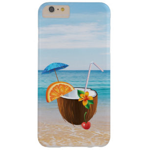 Tropisk strand,Blå himmel,Ocean Sand,Coconut Cocta Barely There iPhone 6 Plus Skal