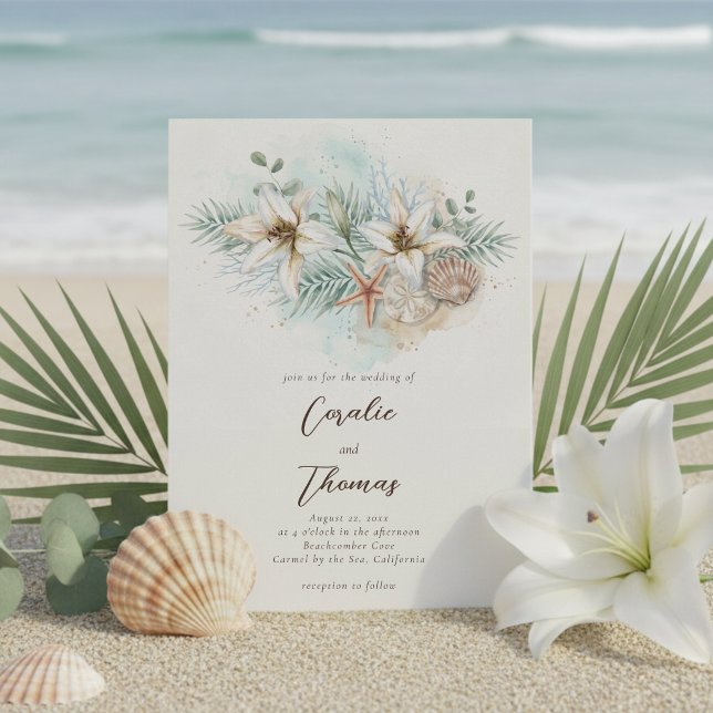 Tropisk strand boho blomsterbröllop inbjudningar (Skapare uppladdad)