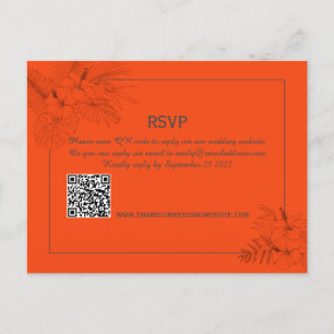 Tropisk strand Boho sommarbröllop RSVP Vykort