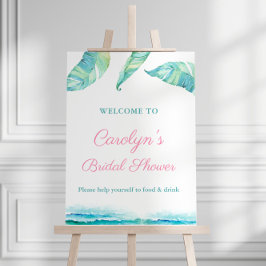 Tropisk strand bröllopsdusch party välkomstaffisch poster