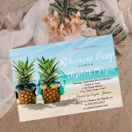 Tropisk strand Coola ananas Pensionärsfest Inbjudningar