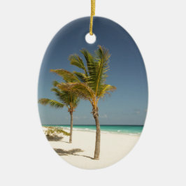 Tropisk strand för Dominikanska republiken Julgransprydnad Keramik