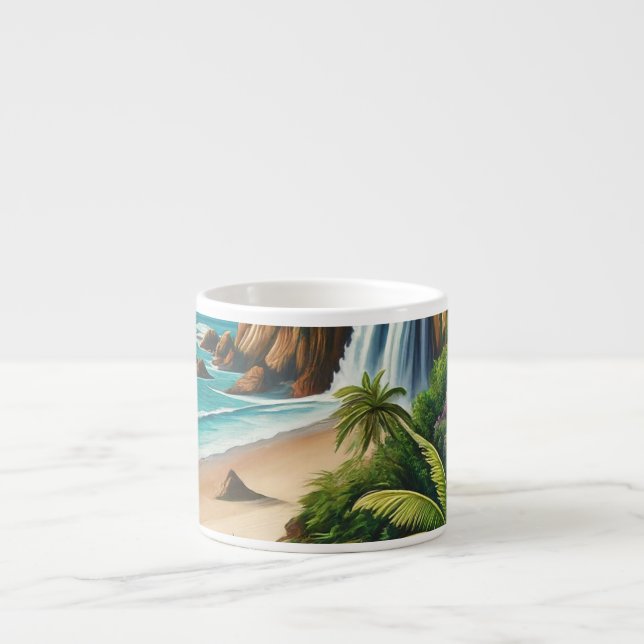 Tropisk strand Handflatan träd espresso kopp Espressomugg (Framsidan)
