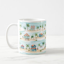 Tropisk strand Handflatan Träd Kaffemugg