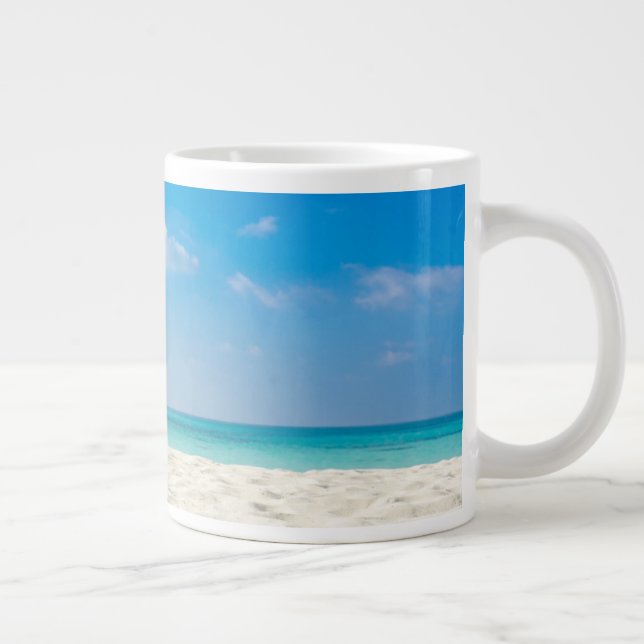 Tropisk strand havssand himmel & sommardag jumbo mugg (Höger)