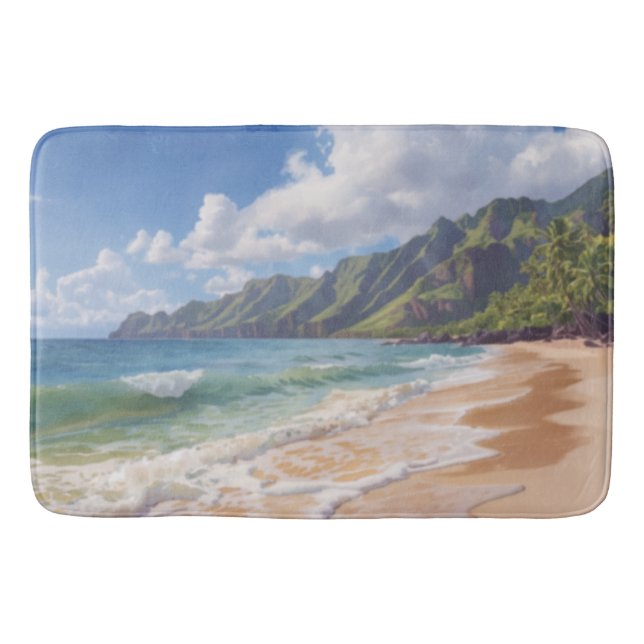 Tropisk strand Hawaii Badrumsmatta (Framsidan)