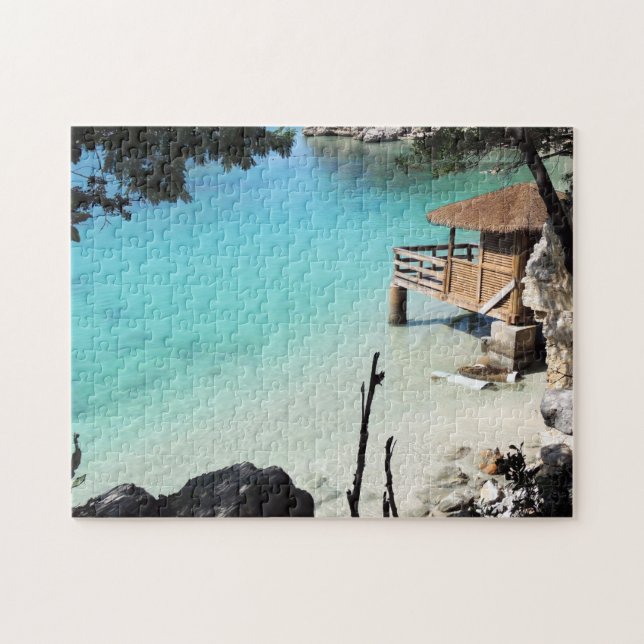 Tropisk strand i Bahamas. Pussel (Horisontell)