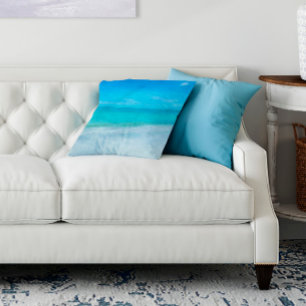 Tropisk strand i Teal Aqua Turquise Blue Florida Kudde