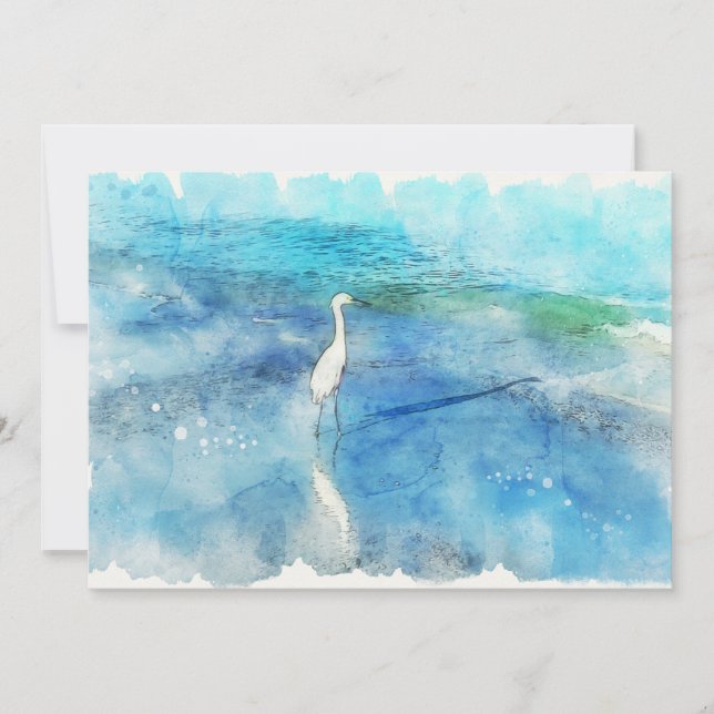 Tropisk strand i Teal Aqua Turquise Blue Kort (Framsida)