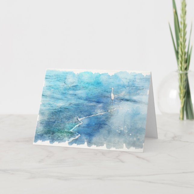 Tropisk strand i Teal Aqua Turquise Blue Kort (Framsida)