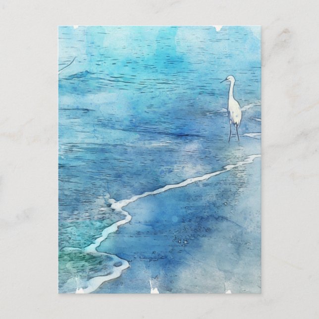 Tropisk strand i Teal Aqua Turquise Blue Vykort (Framsida)