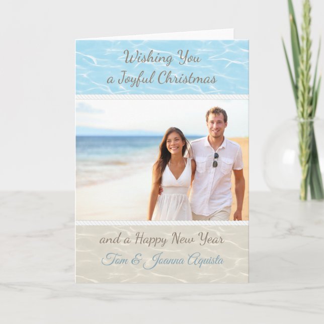 Tropisk strand julkortsfoto kort (Framsida)