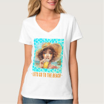 Tropisk strand, låt oss gå till stranden T-shirt