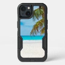 Tropisk strand med Handflatan Träd