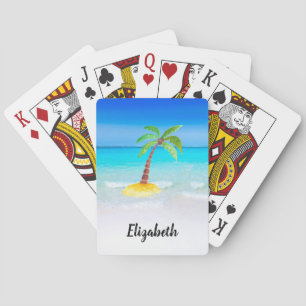 Tropisk strand med Handflatan Träd-uppspelningskor Casinokort