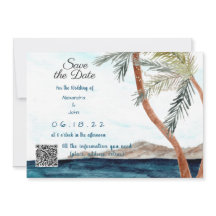 Tropisk strand med ljus Spara datum