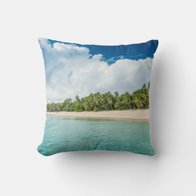 Tropisk strand med palmer kudde (Framsida)