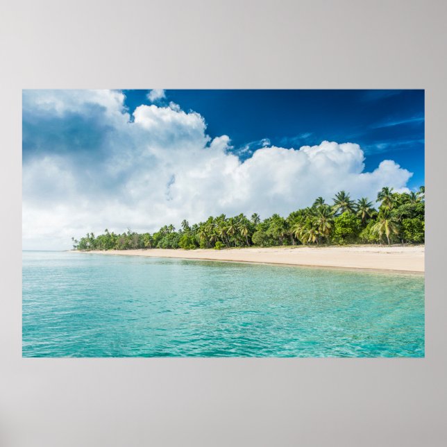 Tropisk strand med palmer poster (Framsidan)