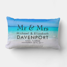 Tropisk strand med turkos Bröllop Lumbarkudde