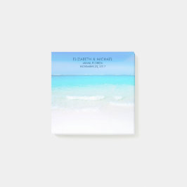Tropisk strand med turkos Bröllop Post-it Block