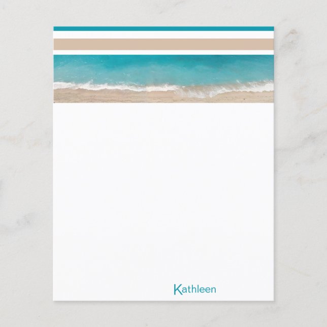 Tropisk strand monogram personlig brevpapper (Framsida)