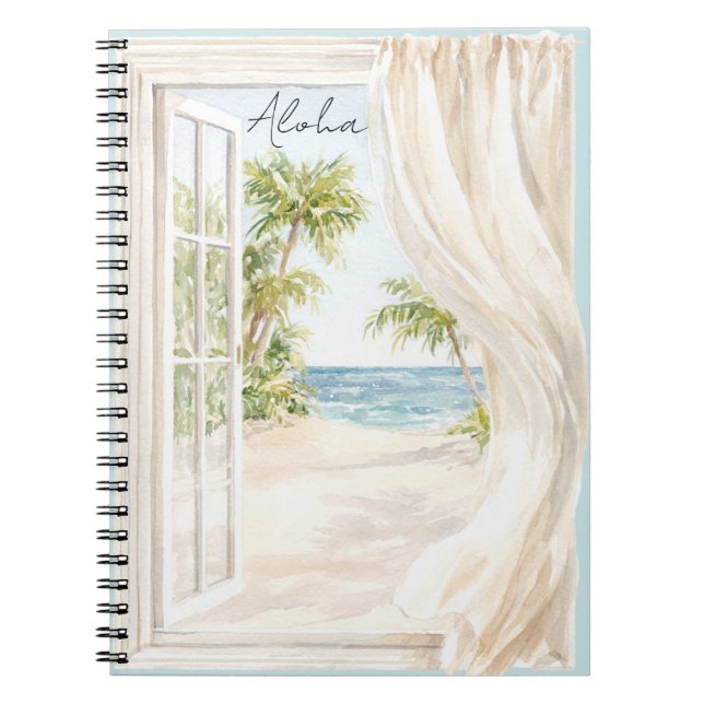 Tropisk strand ocean Hawaii Aloha Anteckningsbok (Framsidan)