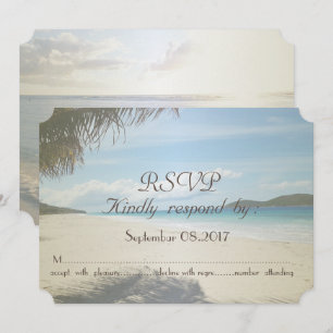 Tropisk strand,Palm RSVP Inbjudningar