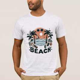 Tropisk strand palmer & solnedgång t shirt