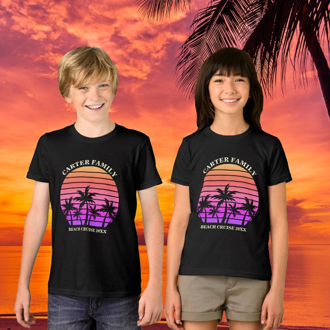 Tropisk strand Resa Anpassningsbar Handflatan Träd T Shirt (Skapare uppladdad)