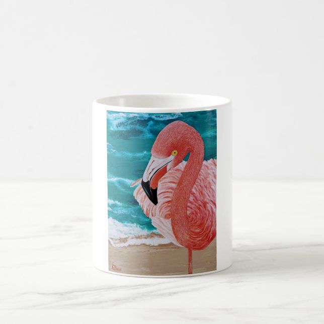 Tropisk strand rosa flamingo-kaffe mugg (Center)