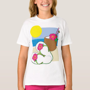 Tropisk strand semester Kokosblommor Flip Flops T Shirt