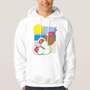 Tropisk strand semester Kokosblommor Tufflor Hoodie