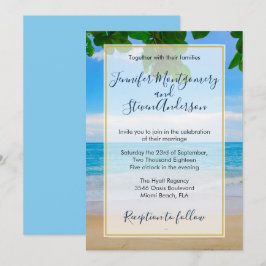 Tropisk strand semester Ö wedding Inbjudningar