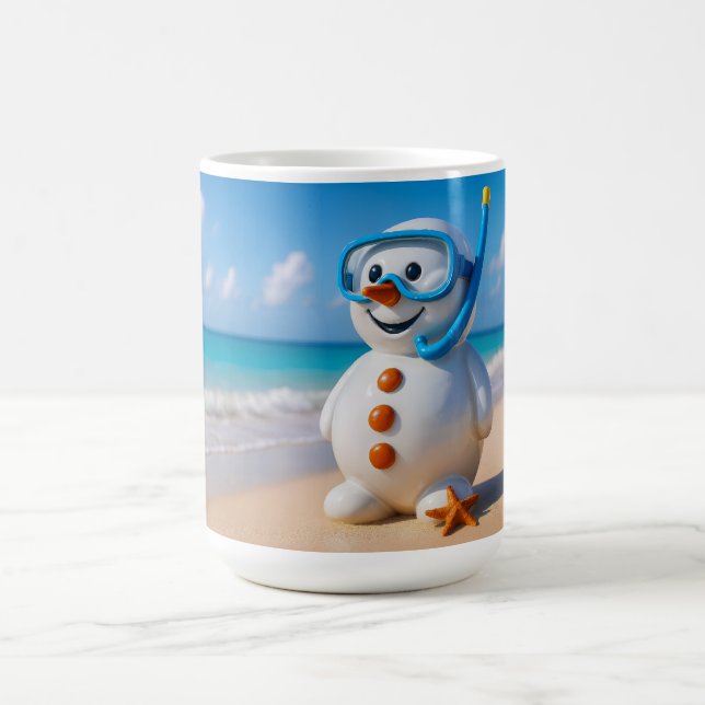 Tropisk strand snöman kaffemugg (Center)