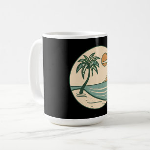 Tropisk strand solnedgång kaffemugg