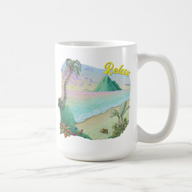 Tropisk strand solnedgång kaffemugg (Höger)