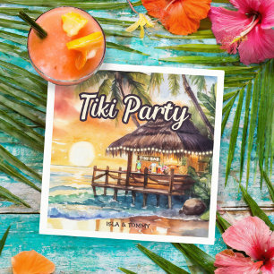 Tropisk strand Tiki-fest-cocktail Pappersservett