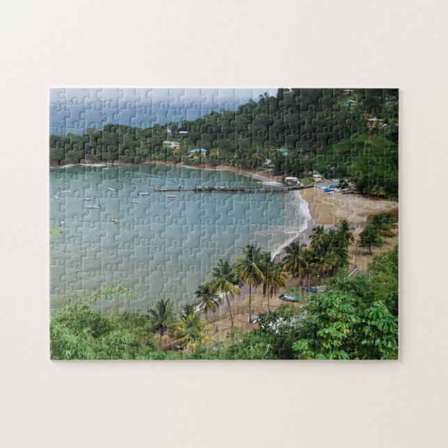Tropisk strand Trinidad och Tobago. Pussel (Horisontell)