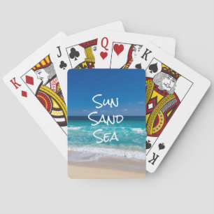Tropisk strand Turkos vatten Sol Sand Hav Casinokort